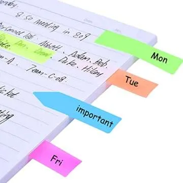 400 Pieces Transparent Sticky Index Tabs Neon Page Markers Book Tabs Flags Fluorescent Sticky Notes Highlighter Strips Page Labels for Books, Documents, Paper, Notebooks (4 Sets 5 Colors)