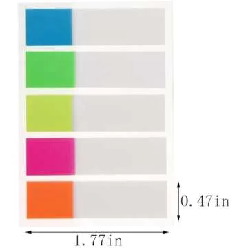 400 Pieces Transparent Sticky Index Tabs Neon Page Markers Book Tabs Flags Fluorescent Sticky Notes Highlighter Strips Page Labels for Books, Documents, Paper, Notebooks (4 Sets 5 Colors)