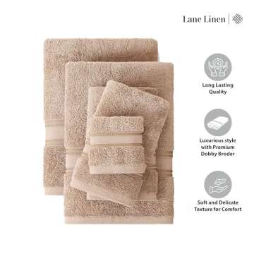 LANE LINEN 18-Piece Luxury Bath Towel Set - Taupe