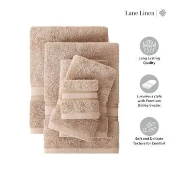 LANE LINEN 18-Piece Luxury Bath Towel Set - Taupe