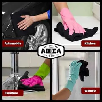 AIDEA Microfiber Cleaning Cloths Black 20PK, Microfiber Towels for Cars, Premium Car Cloth, Dusting Cloth Lint Free Cleaning Rags for SUVs, House, Kitchen, Window, Workshops,12×12"