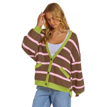 MEROKEETY Women's Long Sleeve Oversized Cardigan Sweaters