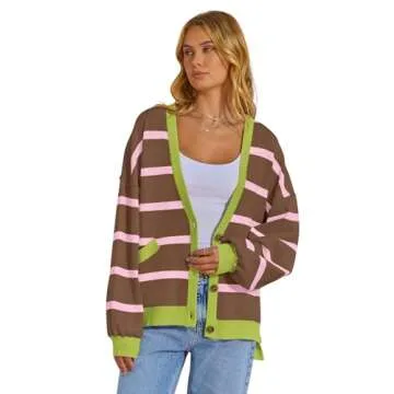 MEROKEETY Women's Long Sleeve Oversized Cardigan Sweaters