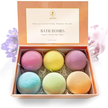 Levitural Bath Bombs Gift Set – Organic & Natural Spa Fizzies for Relaxation, Moisturizing, and Ar...
