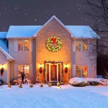 Yaheetech 48in Pre-lit Christmas Wreath with 200 Lights