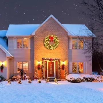 Yaheetech 48in Pre-lit Christmas Wreath with 200 Lights