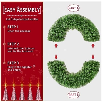 Yaheetech 48in Pre-lit Christmas Wreath with 200 Lights