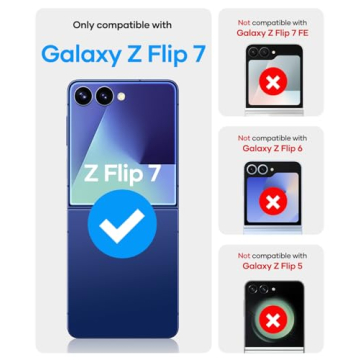 Vihibii Clear Case for Samsung Galaxy Z Flip 7 - Slim Design with Hinge Protection and Outer Screen ...