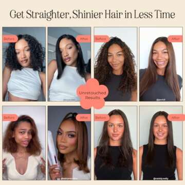 INH Hair Straightener Flat Iron | Ceramic 1.25" Dual Plate One Pass Flat Iron 450 Degrees for Professional Straightening & Home Styling | Portable Ionic Hair Straightener with Auto Shut Off for Travel