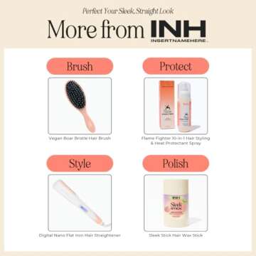 INH Hair Straightener Flat Iron | Ceramic 1.25" Dual Plate One Pass Flat Iron 450 Degrees for Professional Straightening & Home Styling | Portable Ionic Hair Straightener with Auto Shut Off for Travel