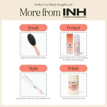 INH Hair Straightener Flat Iron | Ceramic 1.25" Dual Plate One Pass Flat Iron 450 Degrees for Professional Straightening & Home Styling | Portable Ionic Hair Straightener with Auto Shut Off for Travel