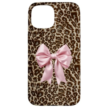 iPhone 15 Leopard Bow Case – Premium Dual-Layer Protection