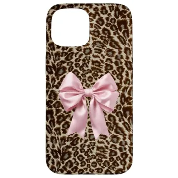iPhone 15 Leopard Bow Case – Premium Dual-Layer Protection