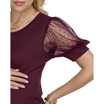 Short-Sleeve Maternity Work & Casual Top - Maternity Office Wear - Scoop Neck Maternity Blouse Shirt...
