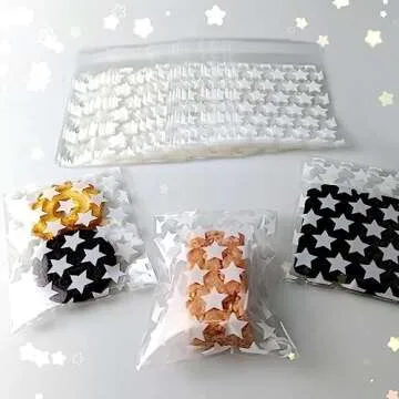 FAZHBARY 100 PCS Star Clear Cellophane Bags - Treat, Candy, Goodie, Cookie Favor Bags for Packing Favor Supplies