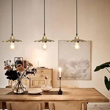 Pathson Vintage Metal Pendant Light with Adjustable Cord