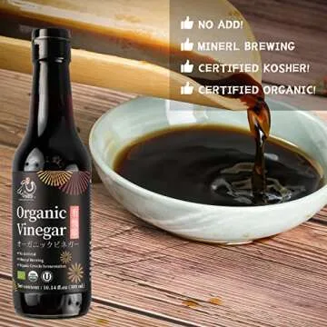 YUHO Organic Black Vinegar Less Salt, Kosher Great for Dumpling, Stir-fried Vegetables, Pork Belly in Black Vinegar 10.14 fl oz(300ml)