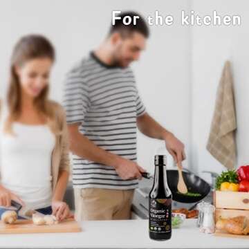 YUHO Organic Black Vinegar Less Salt, Kosher Great for Dumpling, Stir-fried Vegetables, Pork Belly in Black Vinegar 10.14 fl oz(300ml)