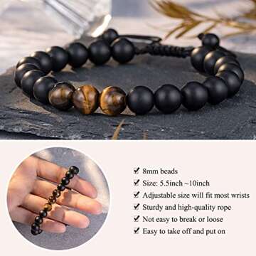 UNGENT THEM Gifts Men,You're Awesome Bracelet,Inspirational Thank You Appreciation Birthday Christmas Gifts Him Male Friend Coworker Boss Guy Teacher,Best Cool Unique Gift Men Who Want Nothing black