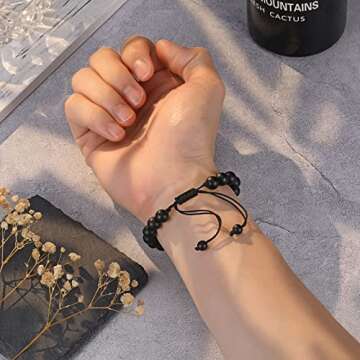 UNGENT THEM Gifts Men,You're Awesome Bracelet,Inspirational Thank You Appreciation Birthday Christmas Gifts Him Male Friend Coworker Boss Guy Teacher,Best Cool Unique Gift Men Who Want Nothing black