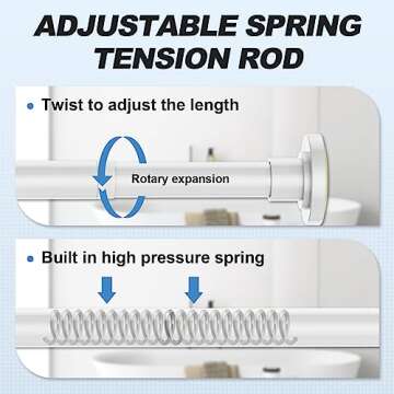 CorkLatta Adjustable Shower Curtain Rod 31 to 80 Inch - Stainless Steel