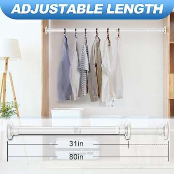 CorkLatta Adjustable Shower Curtain Rod 31-80 Inch