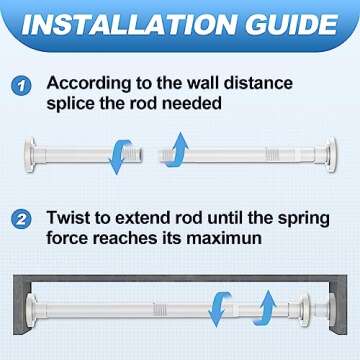 CorkLatta Adjustable Shower Curtain Rod 31-80 Inch