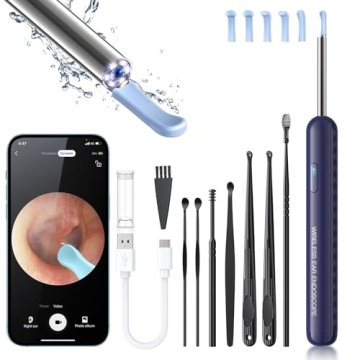 Ear Wax Removal Kit with 1080P Camera and 8-Piece Set for Safe Ear Cleaning