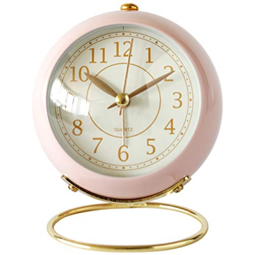Elegant SHISEDECO Small Non-Ticking Alarm Clock for Chic Decor