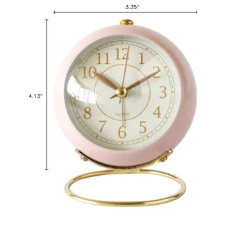 Elegant SHISEDECO Small Non-Ticking Alarm Clock for Chic Decor
