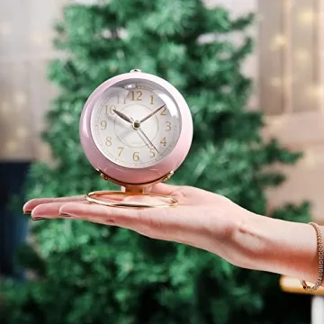 Elegant SHISEDECO Small Non-Ticking Alarm Clock for Chic Decor
