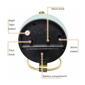 Elegant SHISEDECO Small Non-Ticking Alarm Clock for Chic Decor