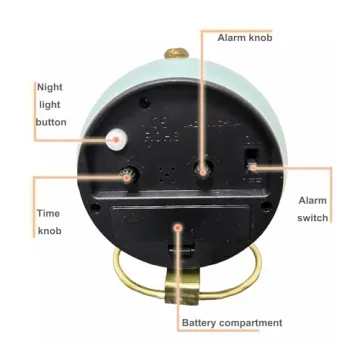 Elegant SHISEDECO Small Non-Ticking Alarm Clock for Chic Decor