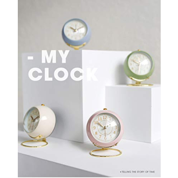 Elegant SHISEDECO Small Non-Ticking Alarm Clock for Chic Decor