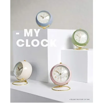 Elegant SHISEDECO Small Non-Ticking Alarm Clock for Chic Decor