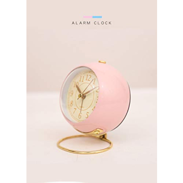 Elegant SHISEDECO Small Non-Ticking Alarm Clock for Chic Decor