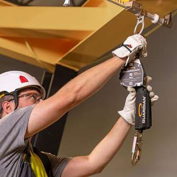 Guardian Fall Protection 10900 Halo Web SRL – 11 ft. Nylon Webbing with Carbineer, Swivel Top, Steel Snap Hook