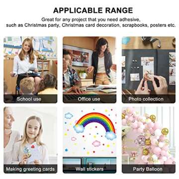 Rouceyxin Double-Sided Tape for Crafts, 8 Rolls Double Side Adhesive Tape for Arts, Card Making, Scrapbooking, DIY and Paper Backing (Width: 8 mm/10 mm/12mm/15mm)