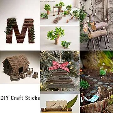 LAZACA Craft Sticks, Wood Sticks Crafting Twigs Crafts Log Toy DIY Vase Fillers Pumpkin Stems Rustic Decorations Ornaments,Loose Parts Play Materials