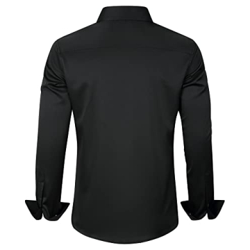 J.VER Wrinkle-Free Black Dress Shirt for Men