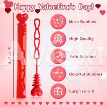 24PCS Valentines Day Bubble Wands for Kids and Adults