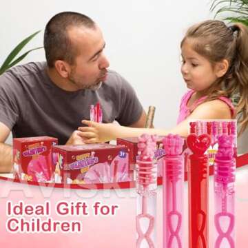 24PCS Valentines Day Bubble Wands for Kids' Parties