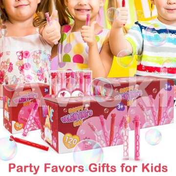24PCS Valentines Day Bubble Wands for Kids' Parties