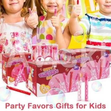 24PCS Valentines Day Bubble Wands for Kids' Parties