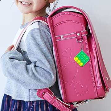 Antyd 52 Pcs Mini Push pop Keychain Bubble Squeeze Sensory Fidget Toys, Anxiety Stress Reliever Hand Toys,Party Favors Supplies Idea Gifts for Kids Adults…