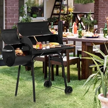 MGHH Portable Charcoal Grill with 2 Wheels for Outdoor Fun