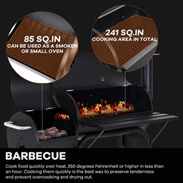 MGHH Portable Charcoal Grill with 2 Wheels for Outdoor Fun