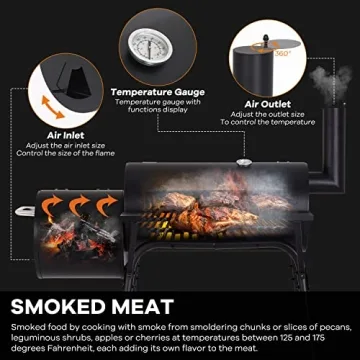 MGHH Portable Charcoal Grill with 2 Wheels for Outdoor Fun