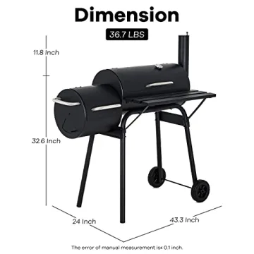 MGHH Portable Charcoal Grill with 2 Wheels for Outdoor Fun