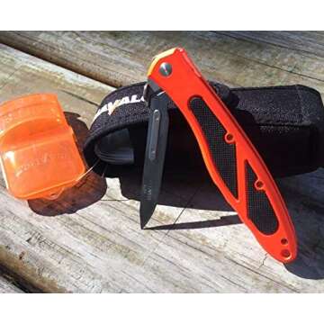 Havalon Piranta-Edge with Orange Handle with 12 Additional Crazy Sharp Blades (Piranta-Edge Orange/Dark Orange)